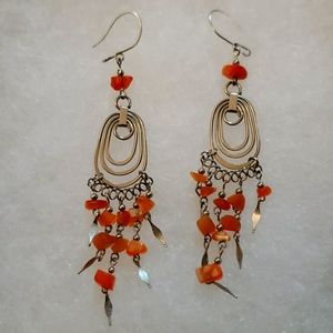 Handmade Guatemalan Tan Silver Earrings